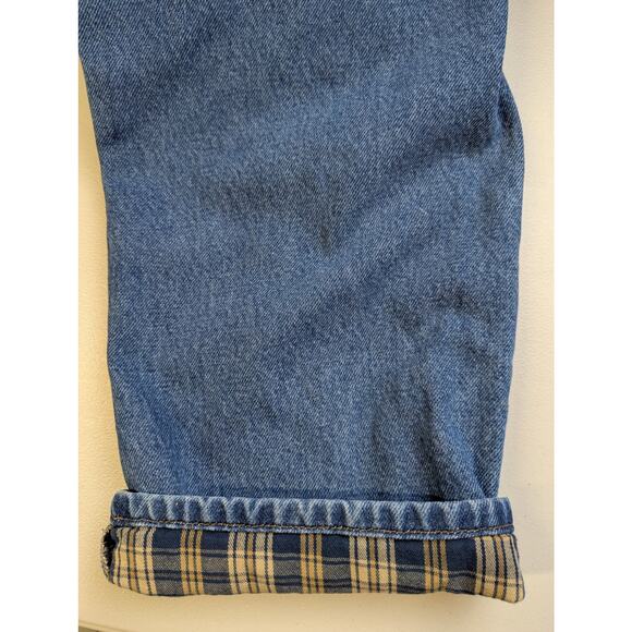 NWOT Vtg LL Bean Flannel Lined Jeans Mens 38x32 Blue Straight Leg Comfort Waist - Picture 2 of 8